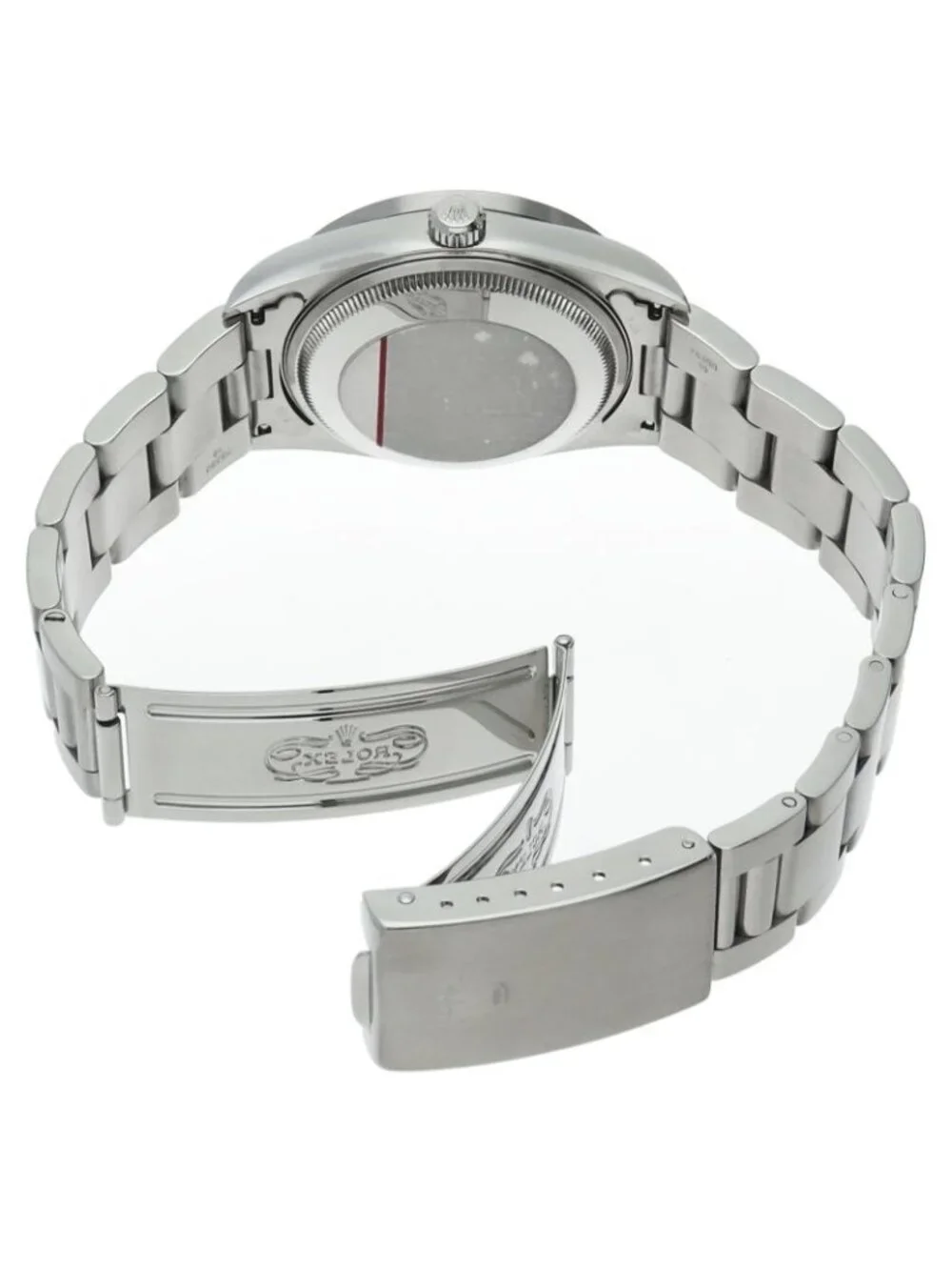 Rolex Oyster Perpetual Date Box SS Watch Black Polished